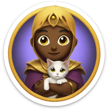 A sun warlock who is holding a kitten sticker