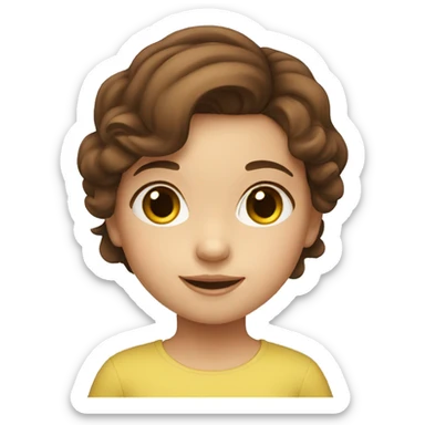4 year old girl with brown hair sticker