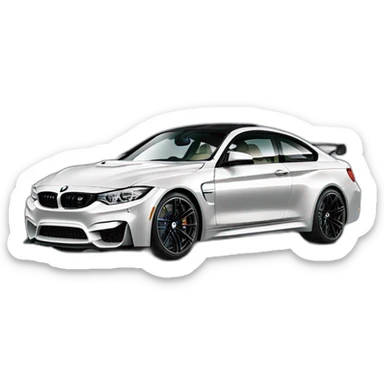 2016 bmw m4 competition with black background sticker