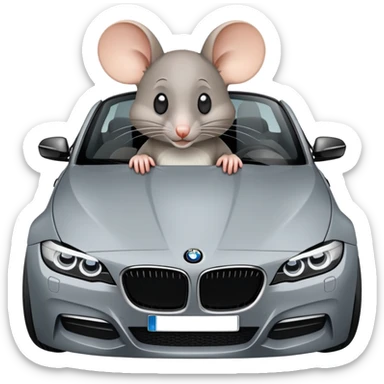 Ratón en bmw sticker