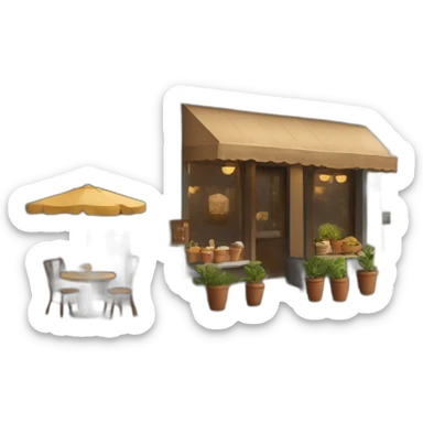 Outside of an Italian coffee shop and bar on a corner downtown  sticker