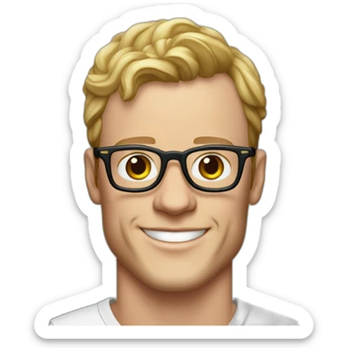 Jonathan Toews wearing glasses as a triple decker rainbow wedding cake with pastel roses sticker