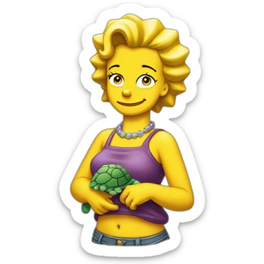 Lisa Simpson sur tortue sticker