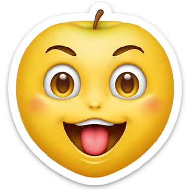 Make me a classic yellow emoji (styled like an apple emoji) that has X's instead of their two eyes and has their mouth open with its tongue sticking out to the left  sticker