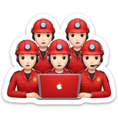 AI Agent red team looking at the laptop facing right very focused trying to come up attacks to stress test the system and find loopholes

 sticker