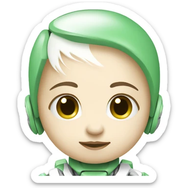 cute-baby-bot-green-white sticker