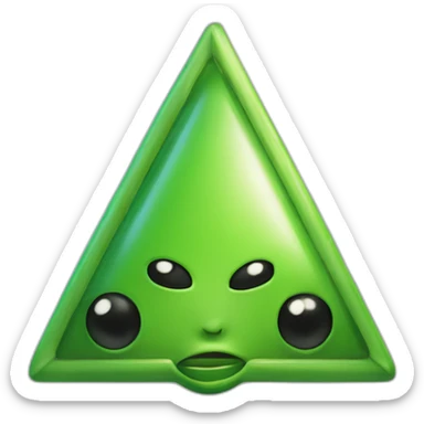 a green alien, shaped like a triangle with a single antenna on his head. the antenna has a buldge at the end sticker