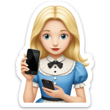 Alice in wonderland with cell phone sticker