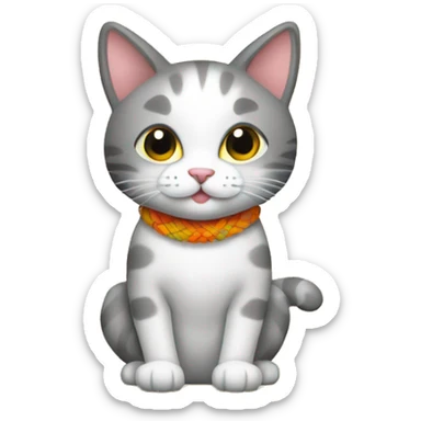 Cat branca festa junina sticker