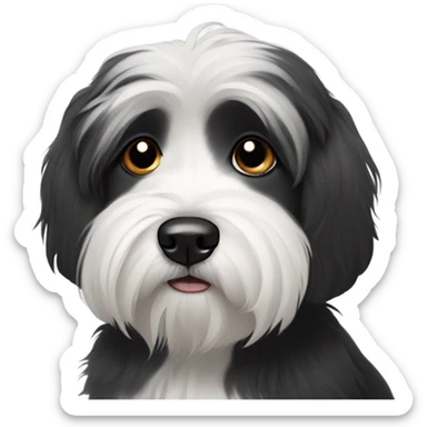 Black and white Havanese dog crying sticker