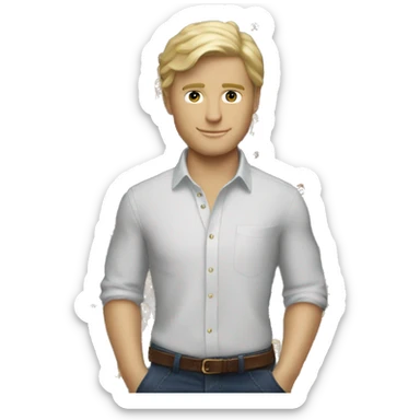 blonde white guy wearing ralph lauren sticker