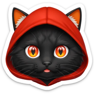 Black Cat with red hood sticker