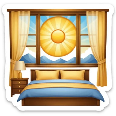 Aesthetic sun rays from window in bedroom sticker