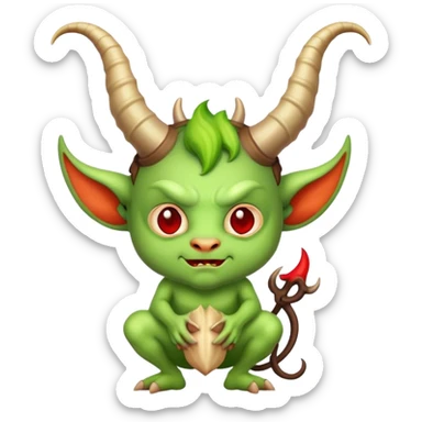 Leprachaun imp with horns sticker