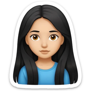 Hispanic girl with long hair sticker