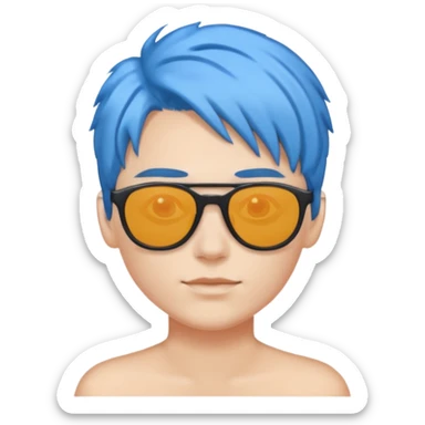 Musica voy with blue hair AND sunglasses sticker