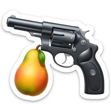   Un emoji con una nueve milímetro que sea realista sticker