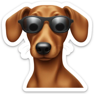 Sausage dog wearing sunglasses sticker