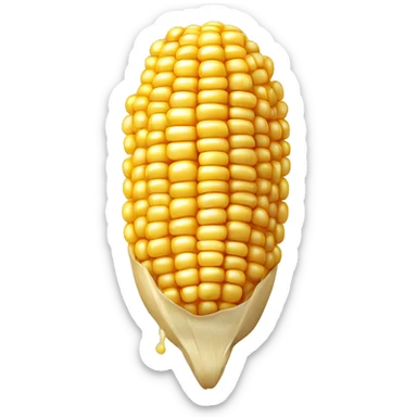 Grains of corn with toppings of cheese melted on it sticker
