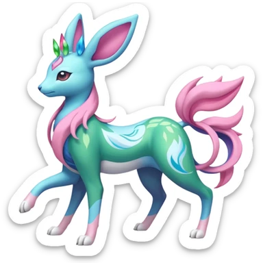 Suicune-Aurorus-Sylveon-Meganium-fusion (full body) sticker