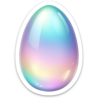 Sparkly glossy glittery Pastel iridescent transparent luminescent glass crystal egg sticker