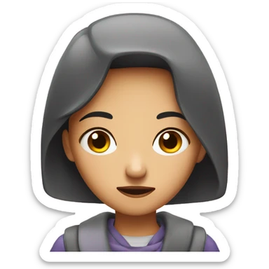 Suspicious look on girl face sticker