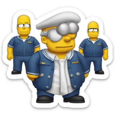 Homero Simpson vestido con uniforme de marinela sticker