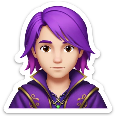 Mal from Disney's Descendants with purple hair sticker