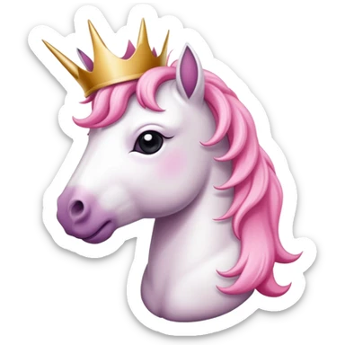 Unicorno con la corona e un mazzo di rose sticker