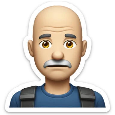 an balding annoyed man playing video games sticker