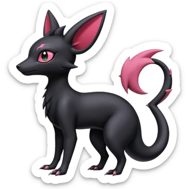 Shiny Dark Edgy Gothic Gloomy Futuristic Salandit-Umbreon-Shaymin-Delcatty-Hybrid (Full body) sticker