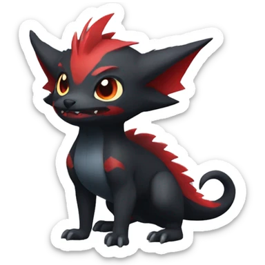 Cute cool black red nargacuga animal hybrid Fakemon full body sticker