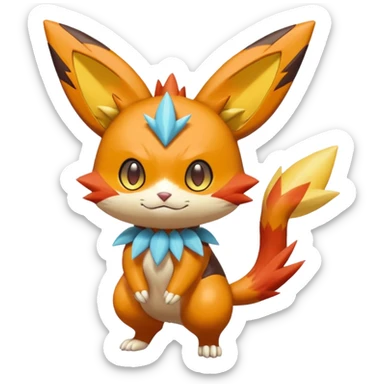 Sprigatito-Victini-Floragato-Meowscarada-Torracat-Pokémon-Fakémon-hybrid-fusion-creature (full body) sticker