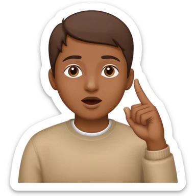 Emojis qui fait le signe ☝🏽 tu sa bouche  sticker