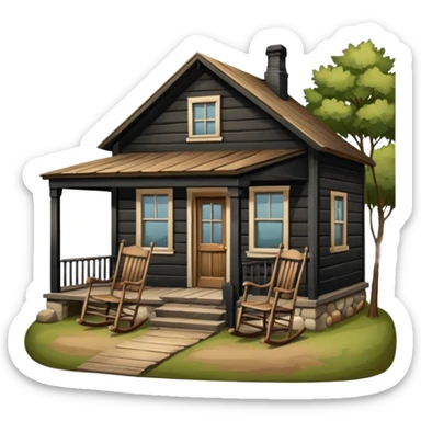 general store, rural, porch with rocking chair sticker