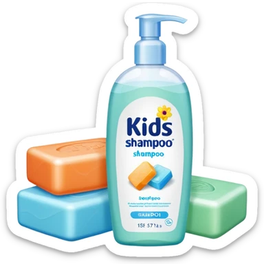 Soap and kids shampoo sticker