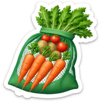 net bag,  mesh storage bag, stored with vegetables sticker