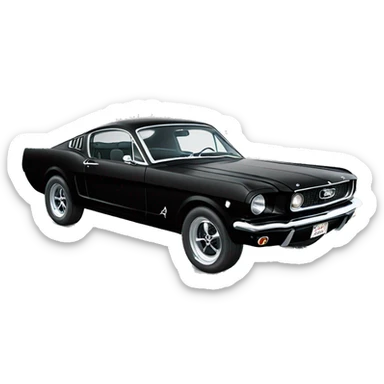 65 fastback Mustang that’s black sticker