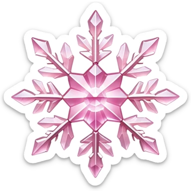 Pastel Pink crystal gemstone snowflake  sticker