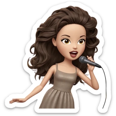 girl singing with microphone sticker