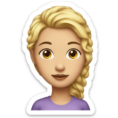 a girl with a bump on her forhead sticker