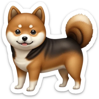 black Shiba Inu dog pooping sticker