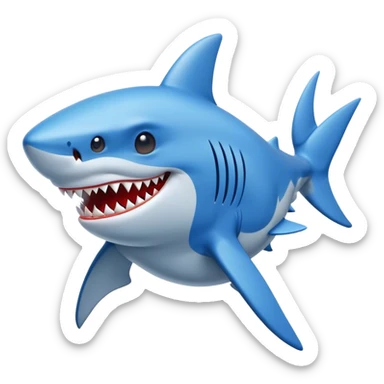 Create a superhero shark sticker