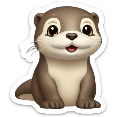 Loutre mignonne sticker