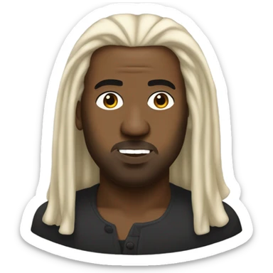 kanye west with long luscious locs like george washington sticker
