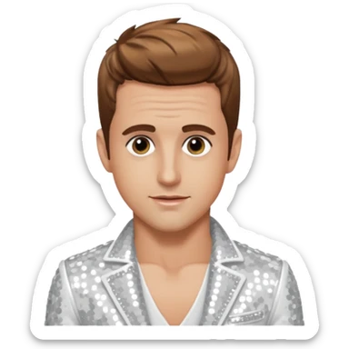 Joey McIntyre from NKOTB with light brown hair, white sequin outfit sticker