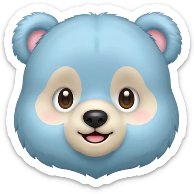 Cute pastel chibi bear emoji sticker, round face, big eyes, simple lines, 1:1 icon, no text sticker