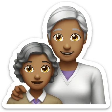 YOUNG WOMAN HELPING ELDER PERSON sticker
