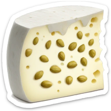 goat cheese with cumin seeds in cheese sticker