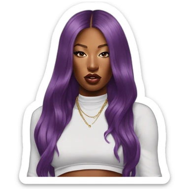 Rapper Megan Thee Stallion Super Realist Portrait sticker